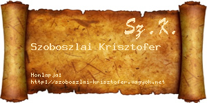 Szoboszlai Krisztofer névjegykártya