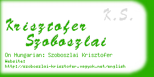 krisztofer szoboszlai business card